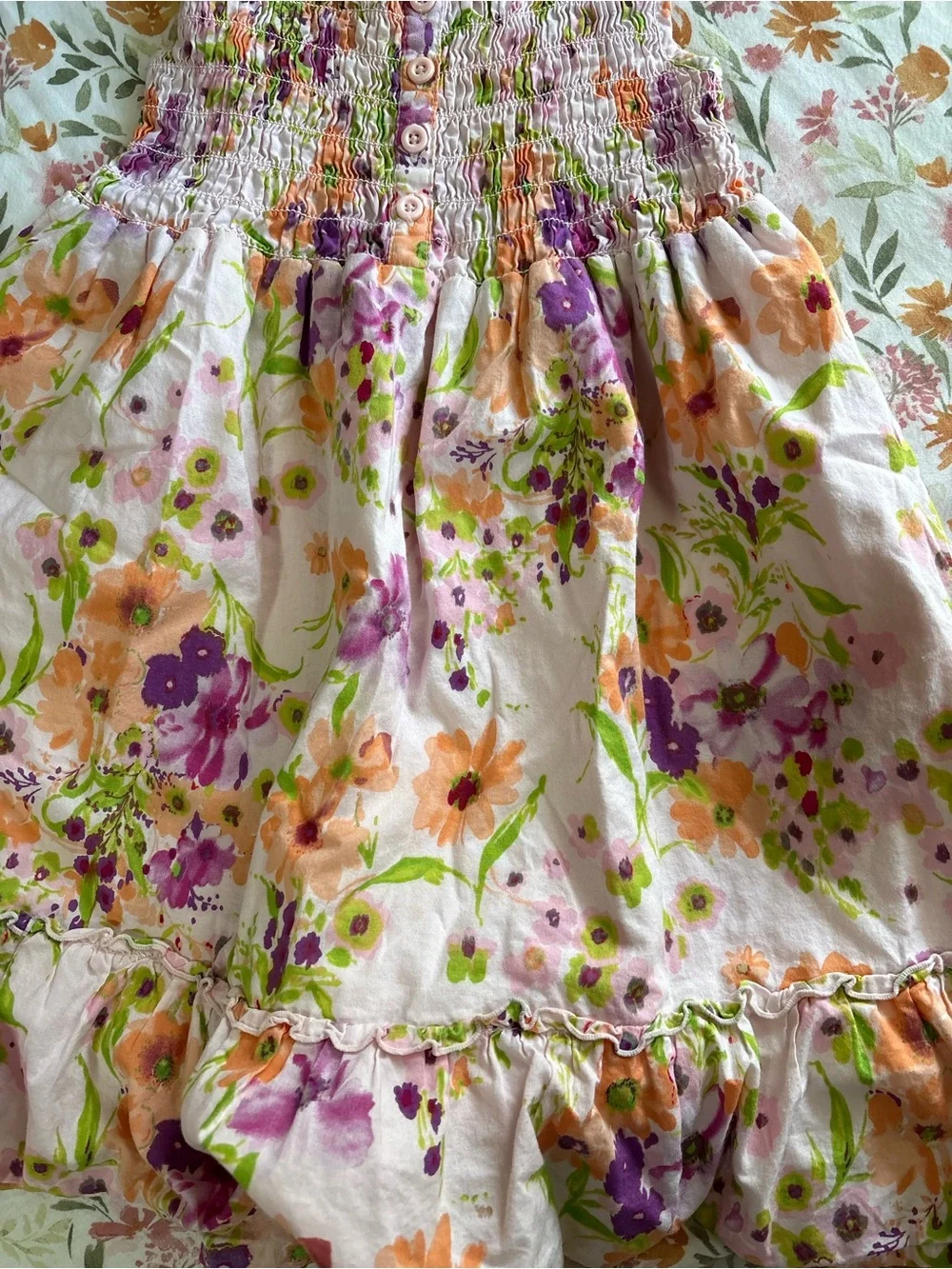 Old Navy 3T Girls Floral Dress Pink, purple, orange, and green